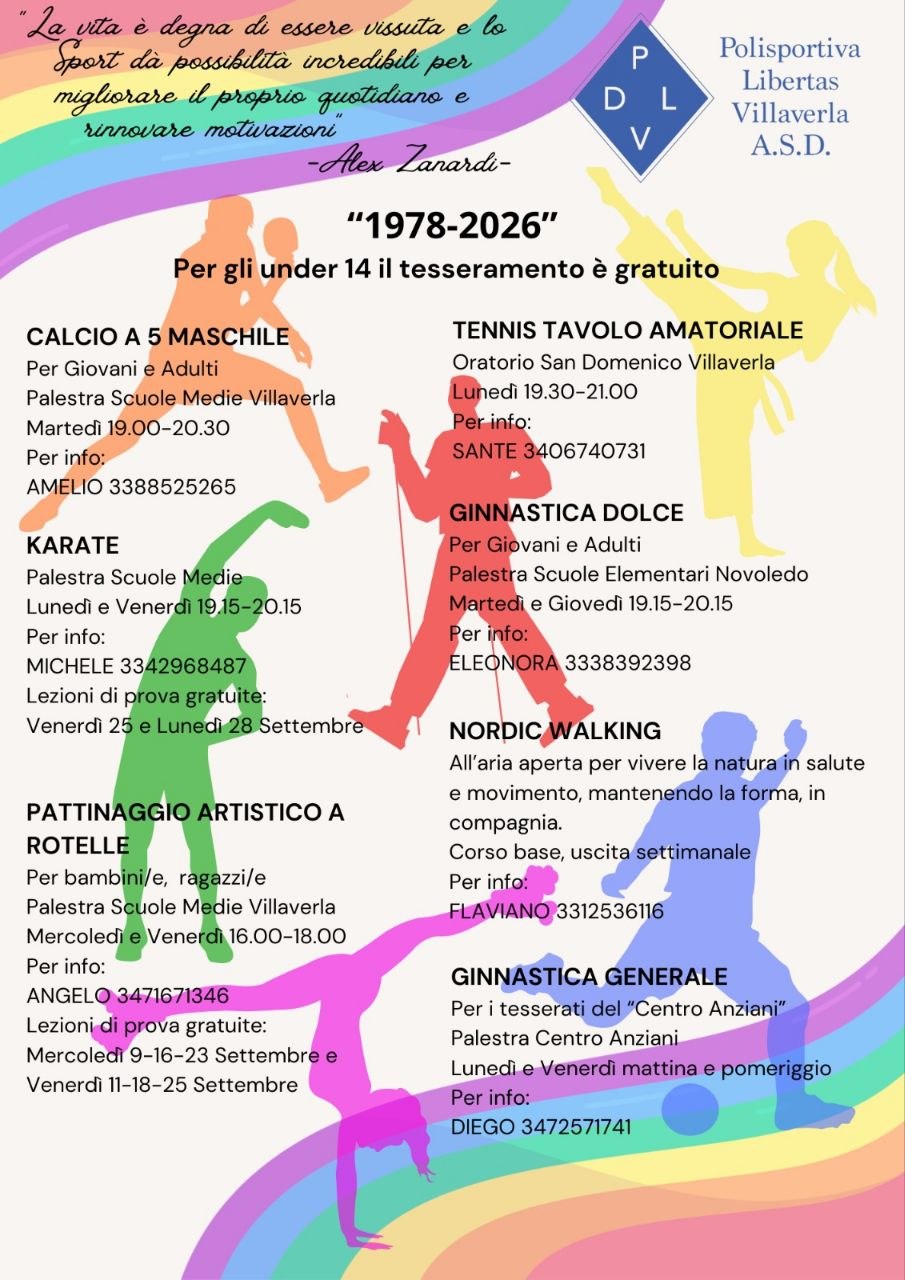 La locandina dell'anno corrente